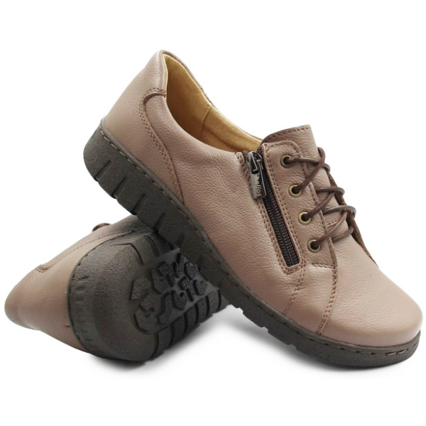 Eleganckie Buty Na Wiosnę Damskie Skórzane Helios 429 Brąz