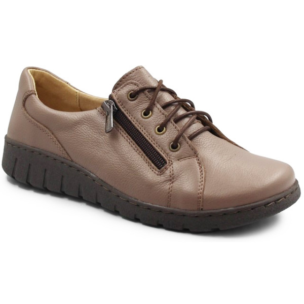 Eleganckie Buty Na Wiosnę Damskie Skórzane Helios 429 Brąz