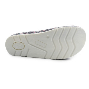 Klapki Damskie Do Pracy Ze Skóry Naturalnej Helios 288 w Kwiaty