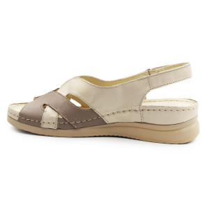 Damskie Sandały Beżowe Skórzane Helios 144 Capucino