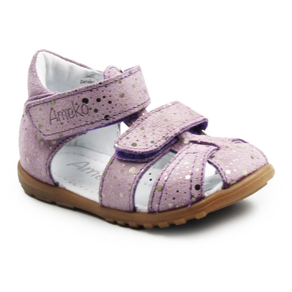 Sandałki Dla Dziewczynki Połsandały Zabudowana Pięta Ameko Lilac Fleck