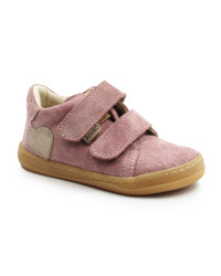 Buty Na Jesień Dla Dziewczynki z Serduszkiem Barefoot Ameko Dash-Hearts-Brownrose