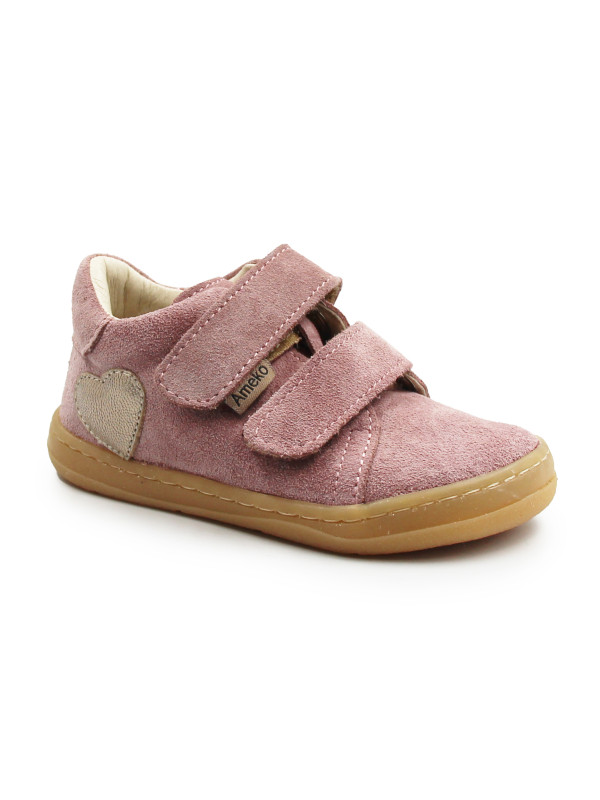 Buty Na Jesień Dla Dziewczynki z Serduszkiem Barefoot Ameko Dash-Hearts-Brownrose