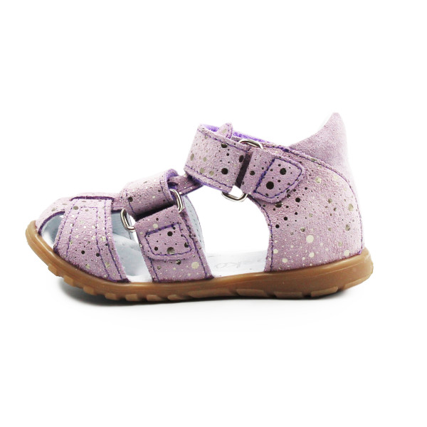 Sandałki Dla Dziewczynki Połsandały Zabudowana Pięta Ameko Lilac Fleck