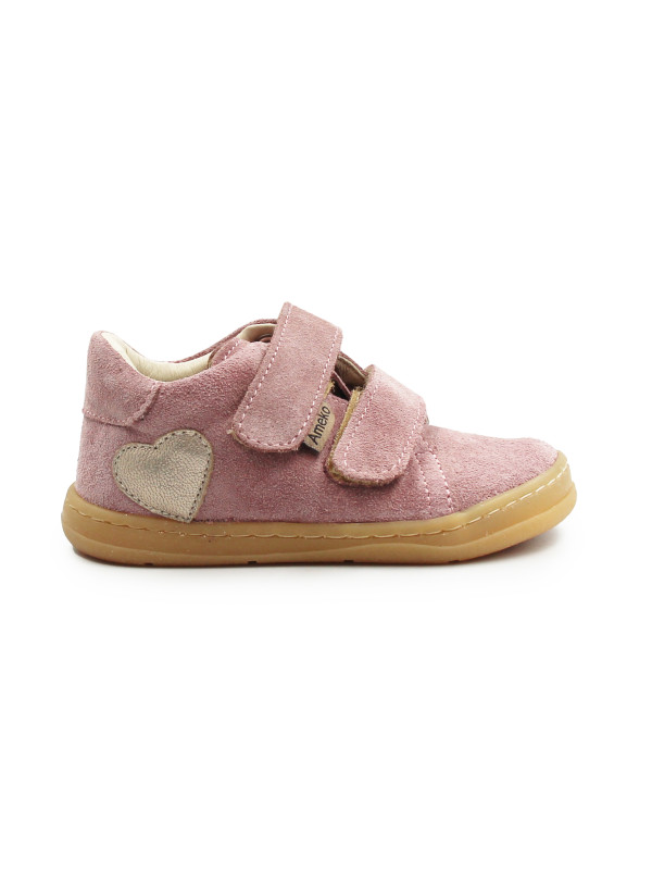 Buty Na Jesień Dla Dziewczynki z Serduszkiem Barefoot Ameko Dash-Hearts-Brownrose