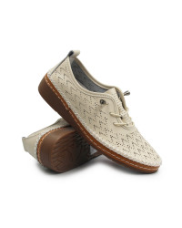 Ażurowe skórzane półbuty na wiosnę damskie T. Sokolski OC W26-78 BEIGE