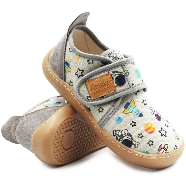 Buty Na Zmianę Do Szkoły i Przedszkola Kapcie Barefoot Ameko Piko Kosmos