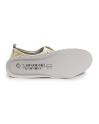 Ażurowe skórzane półbuty na wiosnę damskie T. Sokolski OC W26-78 BEIGE