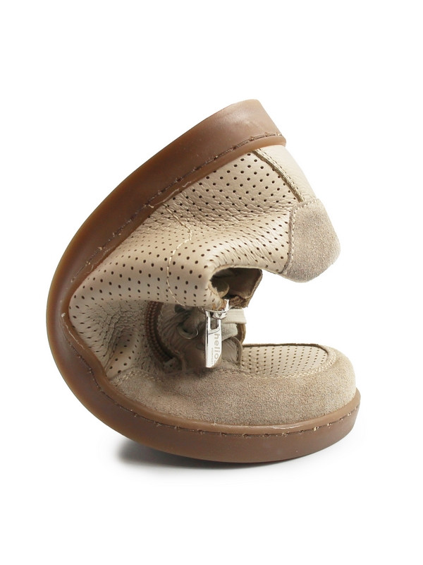 Półbuty damskie barefoot ze skóry naturalnej Helios 470 ecru