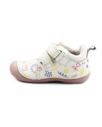Wiosenne Buty Dla Dziewczynek Białe z Różową Podeszwą DD STEP S015-61675 White