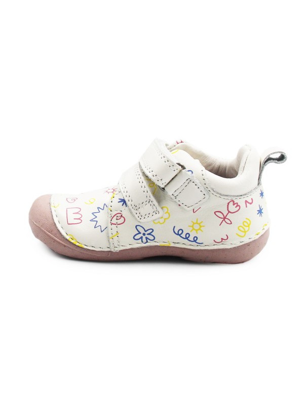 Wiosenne Buty Dla Dziewczynek Białe z Różową Podeszwą DD STEP S015-61675 White