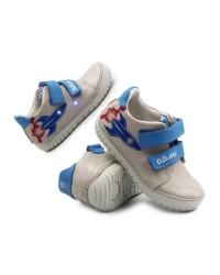 Półbuty Dla Chłopca Wiosenne Świecące Elementy LED Szare DD STEP S050-61691AM Dove Grey