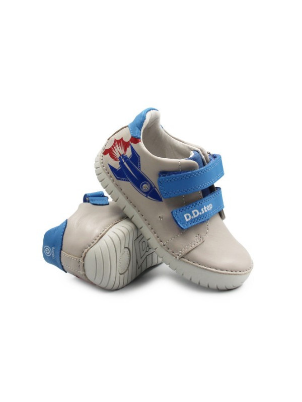 Półbuty Dla Chłopca Wiosenne Świecące Elementy LED Szare DD STEP S050-61691AM Dove Grey