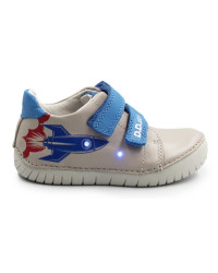 Półbuty Dla Chłopca na Jesień Świecące Elementy LED Szare DD STEP S050-61691AM Dove Grey