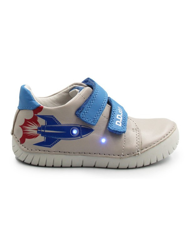 Półbuty Dla Chłopca na Jesień Świecące Elementy LED Szare DD STEP S050-61691AM Dove Grey