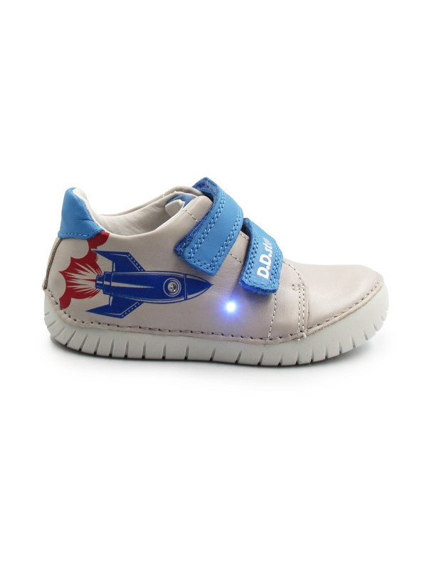 Półbuty Dla Chłopca na Jesień Świecące Elementy LED Szare DD STEP S050-61691AM Dove Grey