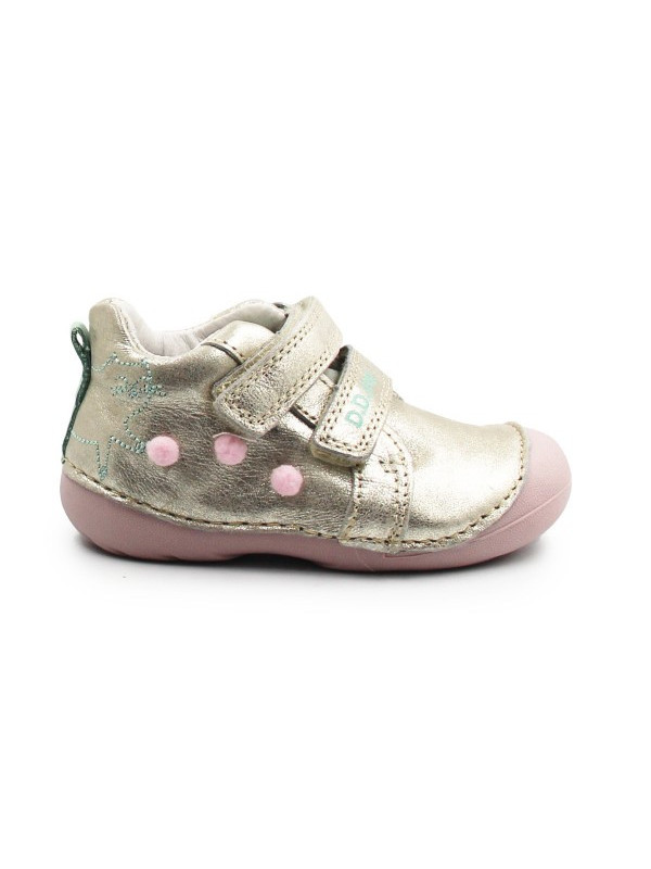 Dziewczęce Buciki Na Wiosnę Na Rzep Kotek DD STEP S015-61267B Gold