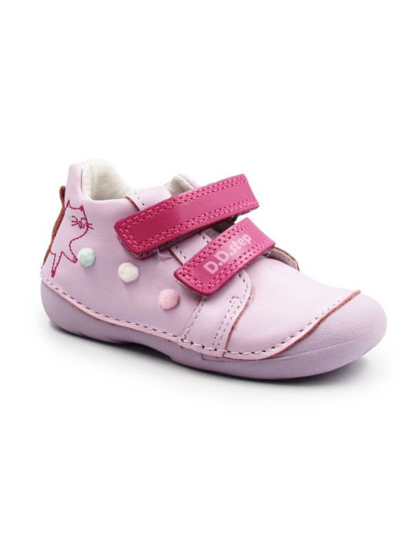 Fioletowe Buty Dla Dziewczynek Na Jesień z Kotkiem DD STEP S015-61267 Daisy Pink