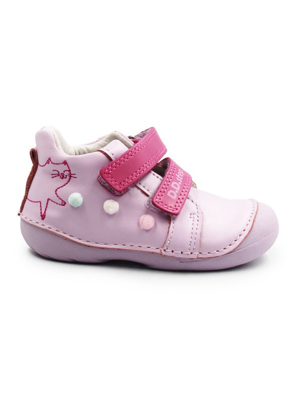 Fioletowe Buty Dla Dziewczynek Na Jesień z Kotkiem DD STEP S015-61267 Daisy Pink