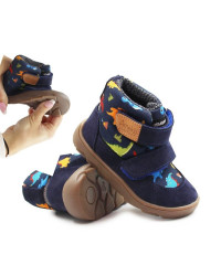 Buty z Membraną Ocieplane Dla Chłopca w Dinozaury Barefoot Ameko Elon Dino