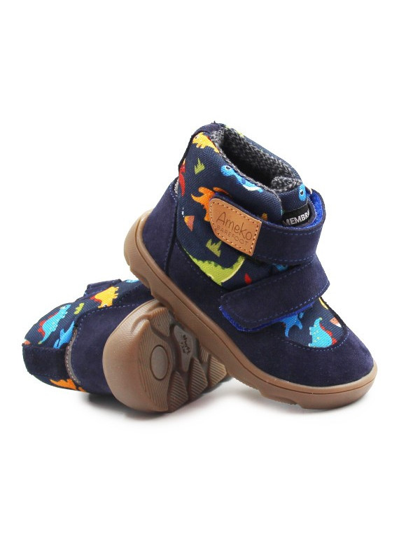 Buty z Membraną Ocieplane Dla Chłopca w Dinozaury Barefoot Ameko Elon Dino