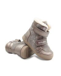 Dziewczęce Buty Zimowe Ocieplane LED Futerko DD STEP W068-52745AM Bronze