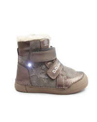 Dziewczęce Buty Zimowe Ocieplane LED Futerko DD STEP W068-52745AM Bronze