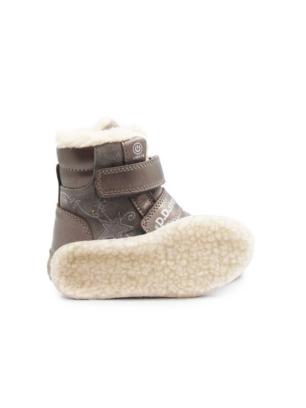 Dziewczęce Buty Zimowe Ocieplane LED Futerko DD STEP W068-52745AM Bronze