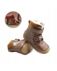 Zimowe Buty Dla Dziewczynki Świecące w Ciemności Barefoot DD STEP W063-52263BM Chocolate