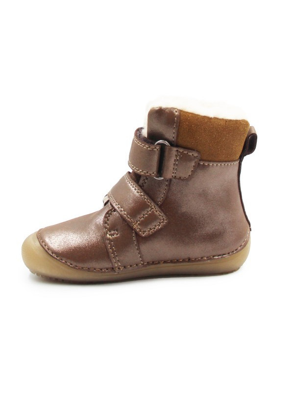 Zimowe Buty Dla Dziewczynki Świecące w Ciemności Barefoot DD STEP W063-52263BM Chocolate