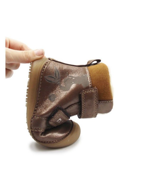 Zimowe Buty Dla Dziewczynki Świecące w Ciemności Barefoot DD STEP W063-52263BM Chocolate