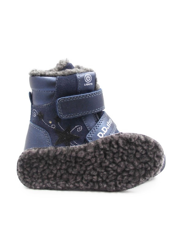 Dziecięce Buty Na Zimę Ocieplane Dla Dziewczynki LED DD STEP Royal Blue W068-52745M
