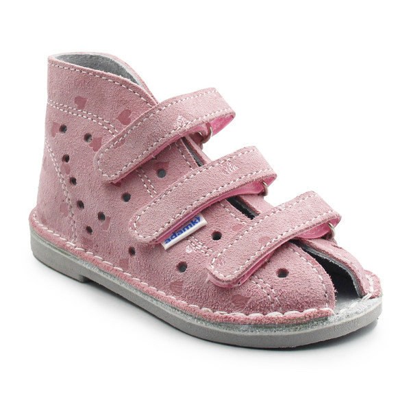 Pierwsze kapcie do przedszkola dla dziewczynek z wysokim zapiętkiem Adamki w serduszka