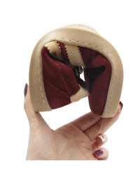 Półbuty damskie barefoot Helios 469 c. wiśnia | skórzane szerokie H+ wygodne buty