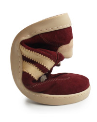 Półbuty damskie barefoot Helios 469 c. wiśnia | skórzane szerokie H+ wygodne buty