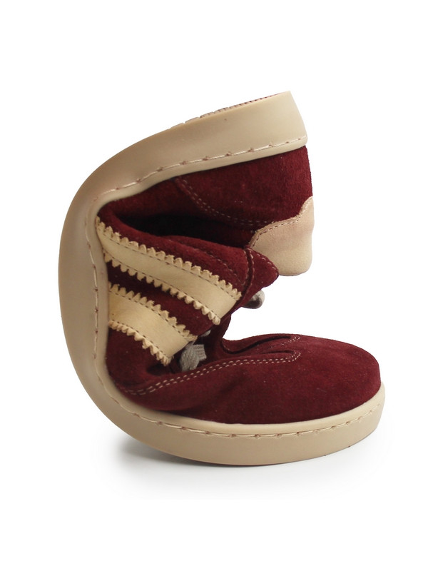 Półbuty damskie barefoot Helios 469 c. wiśnia | skórzane szerokie H+ wygodne buty