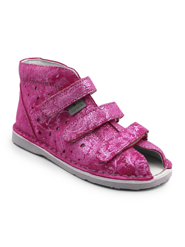 Kapcie profilaktyczne z obcasem Thomasa dla dziewczynki brokatowe Danielki t125l