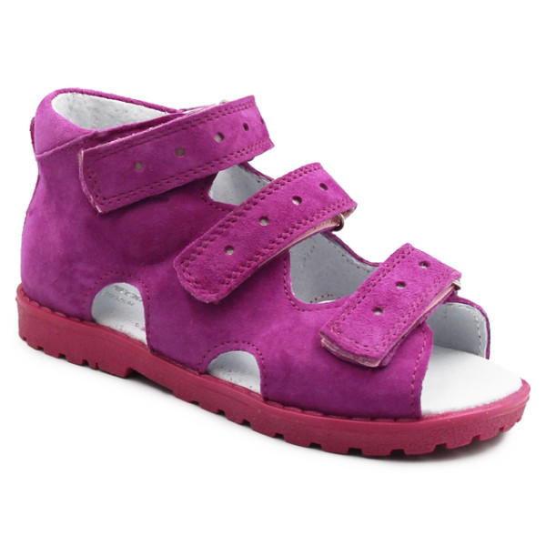 Papcie dla dziewczynek sandałki profilaktyczne do szkoły Kornecki OR 103 fuxia