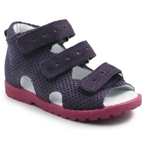 Sandały korekcyjne do przedszkola z obcasem Thomasa Kornecki OR 103 fiolet/w