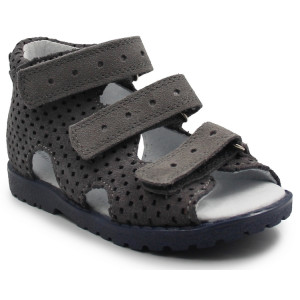 Kapcie profilaktyczne dla chłopca ażurowe do przedszkola szkoły Kornecki OR 03 grafit/s