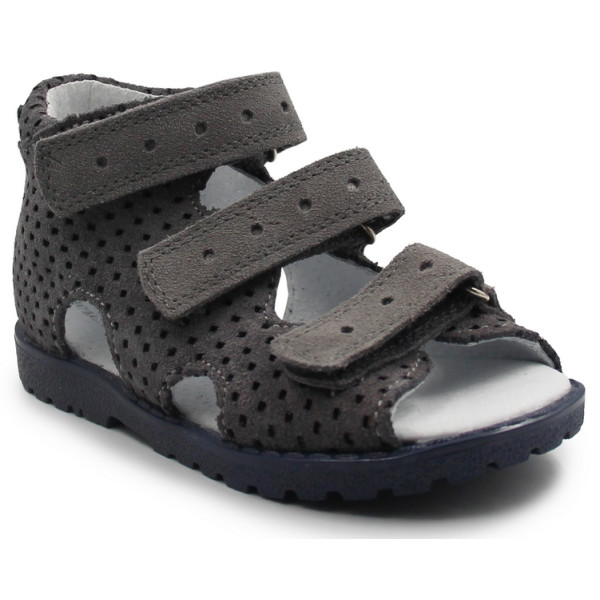 Kapcie profilaktyczne dla chłopca ażurowe do przedszkola szkoły Kornecki OR 03 grafit/s