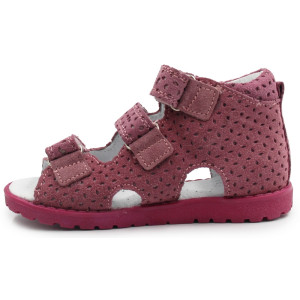 Sandałki z wysokim zapiętkiem dla dziecka do szkoły Kornecki OR 03 róż/s