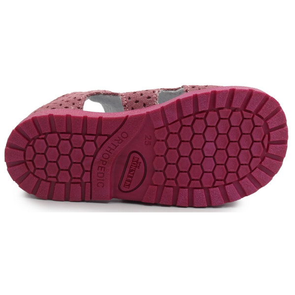 Sandałki z wysokim zapiętkiem dla dziecka do szkoły Kornecki OR 03 róż/s