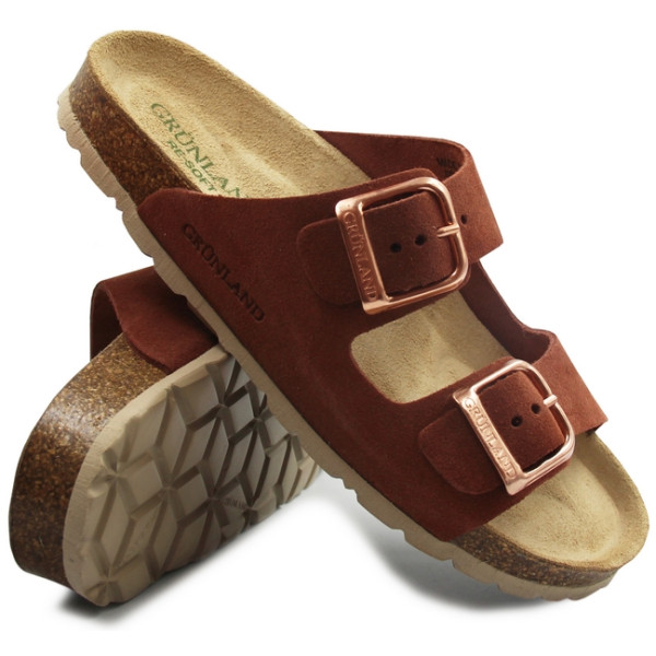 Klapki damskie na lato wakacje do pracy profilowane Grunland cb 2631 sara mattone