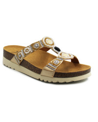 Damskie Klapki z Koralikami Scholl New Bogota Wedge Med MF266073905