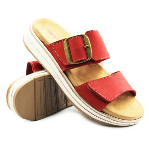 Klapki Damskie Batz Karina Czerwone