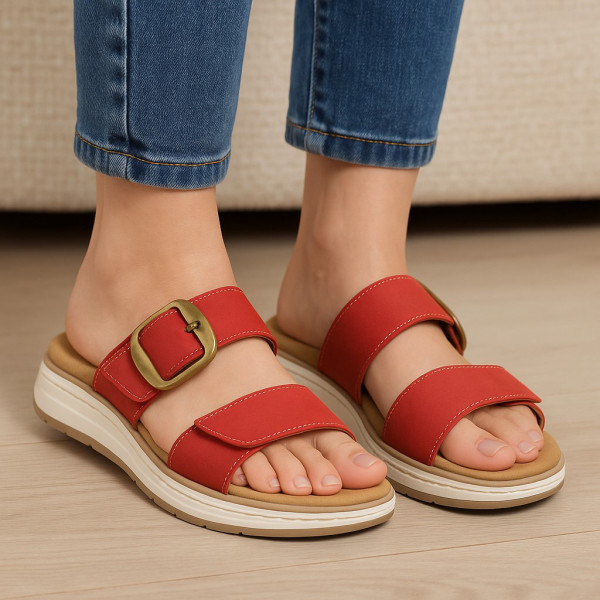 Klapki Damskie Batz Karina Czerwone