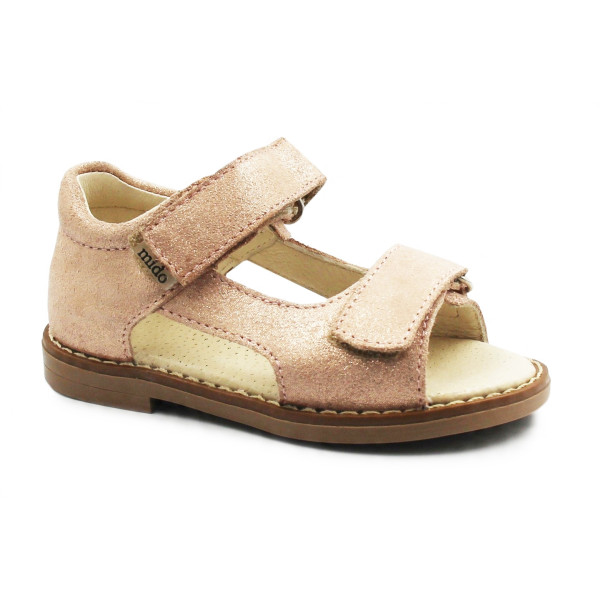 Dziewczęce Sandały Na Lato Mido 21-18 Puder Satyna