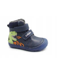 Buty Na Zimę Dla Chłopca Ocieplane Dinozaur Barefoot DD STEP W073-52943 Royal Blue