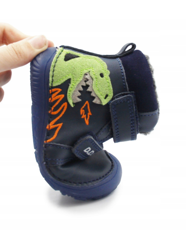 Buty Na Zimę Dla Chłopca Ocieplane Dinozaur Barefoot DD STEP W073-52943 Royal Blue